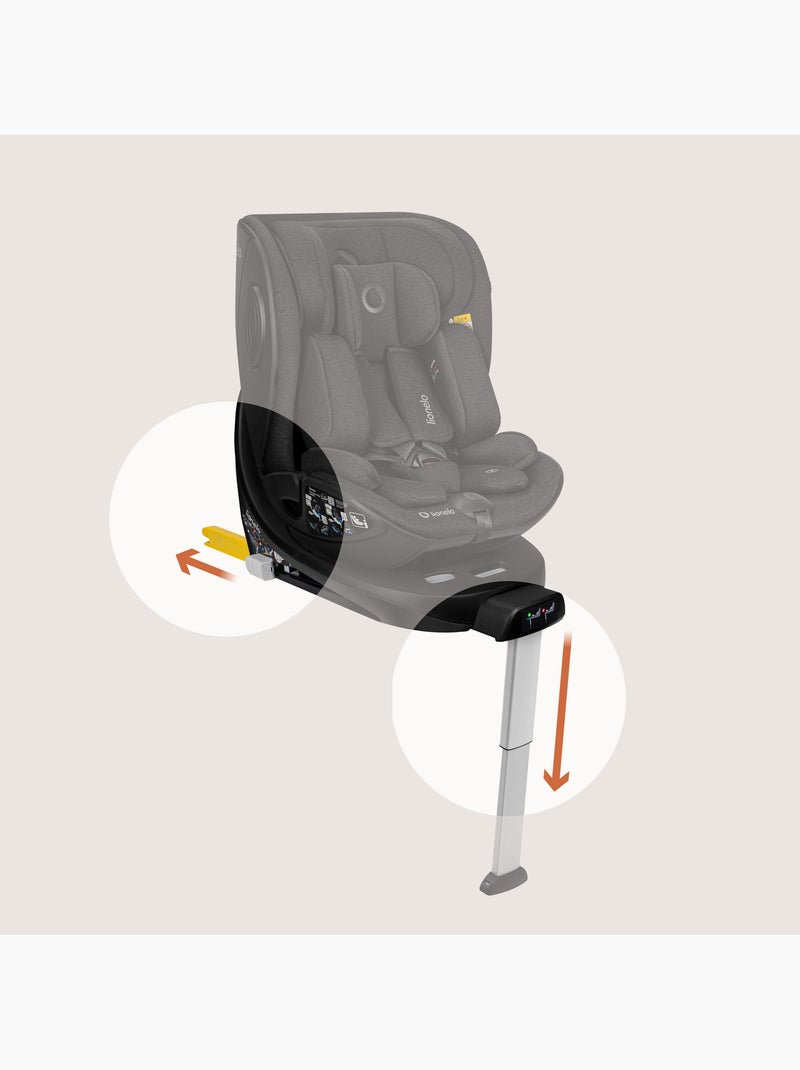 Base ISOFIX - LIONELO Moxie Plus i-Size - Pivotant 360° - Pliable - Support stabilisateur Noir Noir - Kiabi