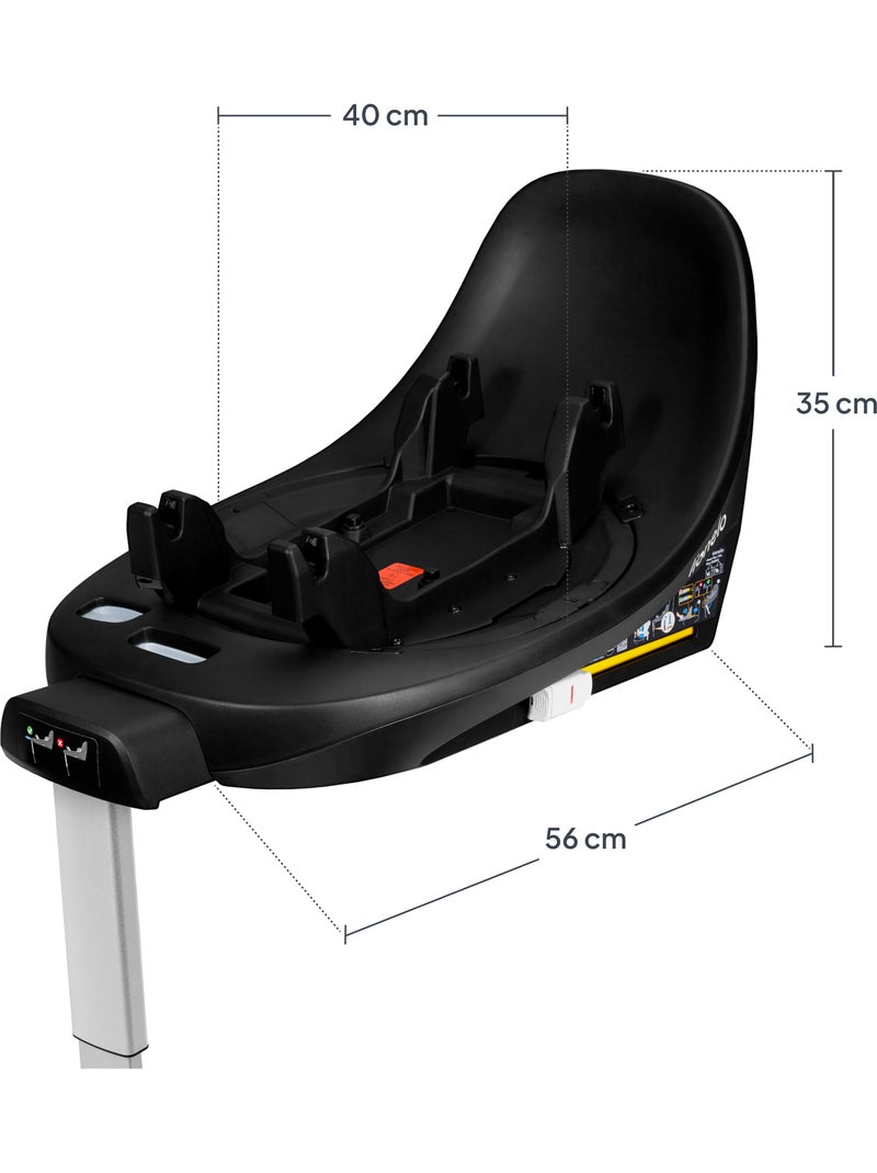 Base ISOFIX - LIONELO Moxie Plus i-Size - Pivotant 360° - Pliable - Support stabilisateur Noir Noir - Kiabi