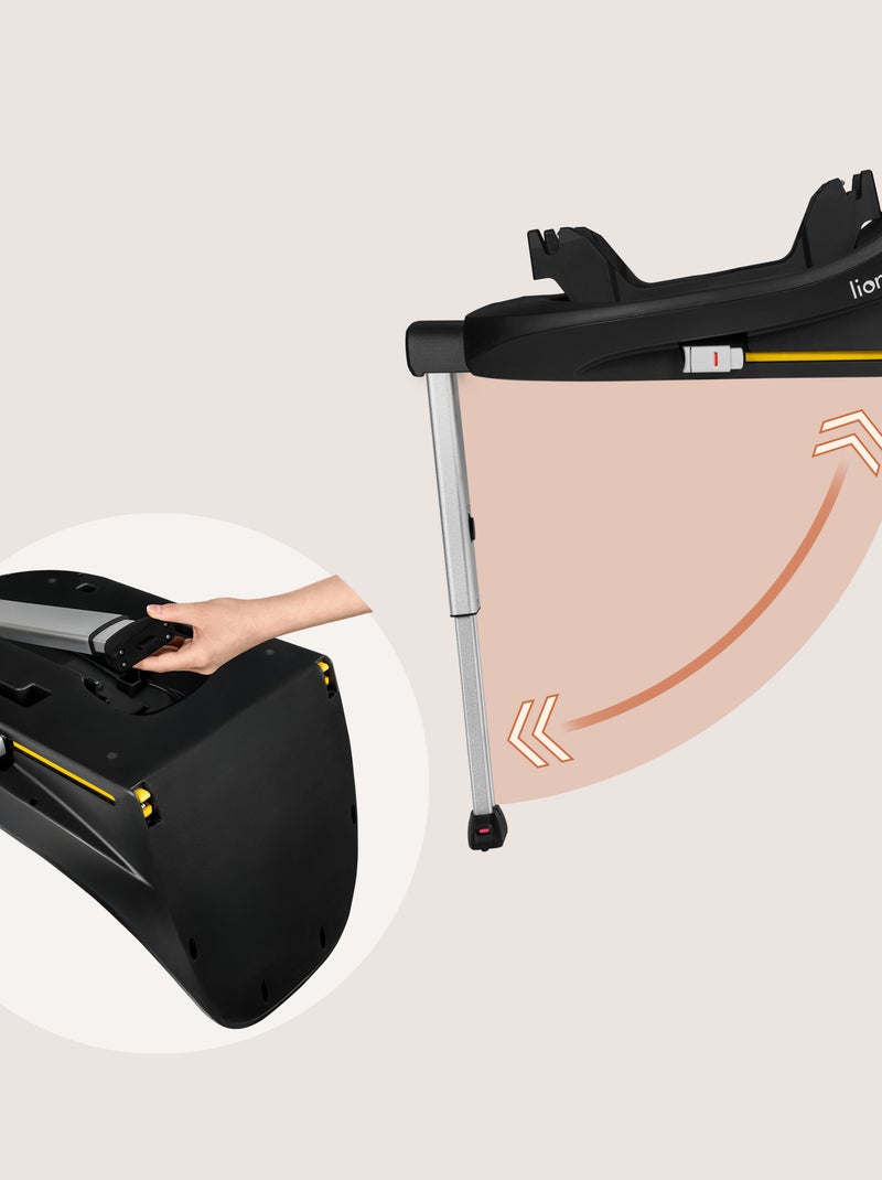 Base ISOFIX 360° - LIONELO Moxie i-Size - Pivotant - Pliable - Support stabilisateur Noir - Kiabi