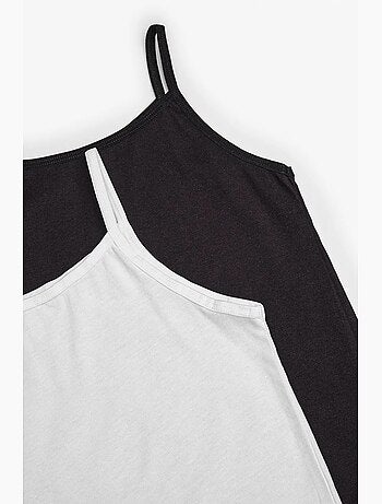 Basic lot de 2 débardeurs caraco en coton penti