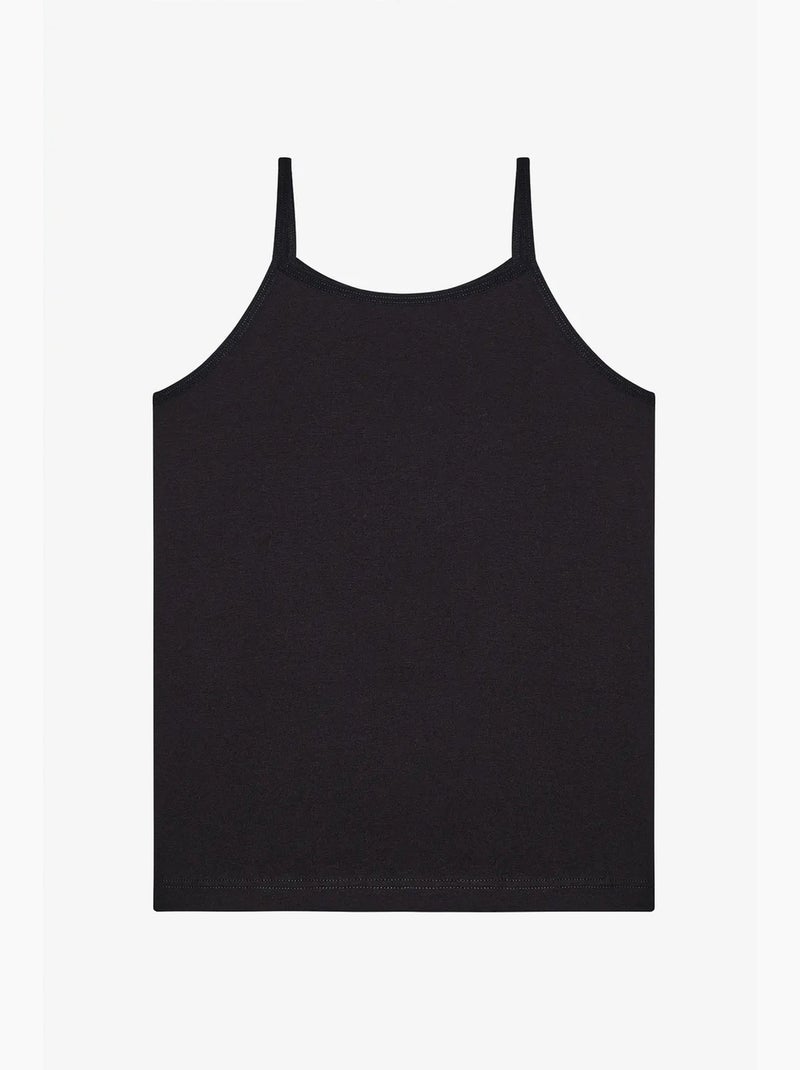 Basic lot de 2 débardeurs caraco en coton penti Noir Blanc - Kiabi
