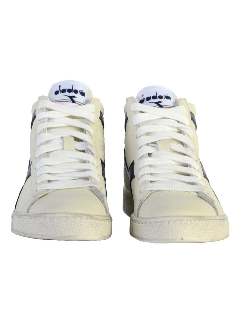 Basket à lacets Cuir Diadora Game L High Waxed Blanc - Kiabi