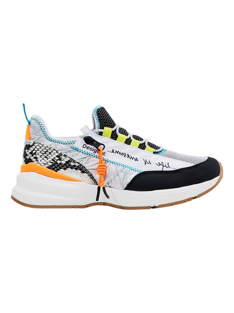 Basket à Lacets Desigual Moon Zipper Snake Blanc - Kiabi