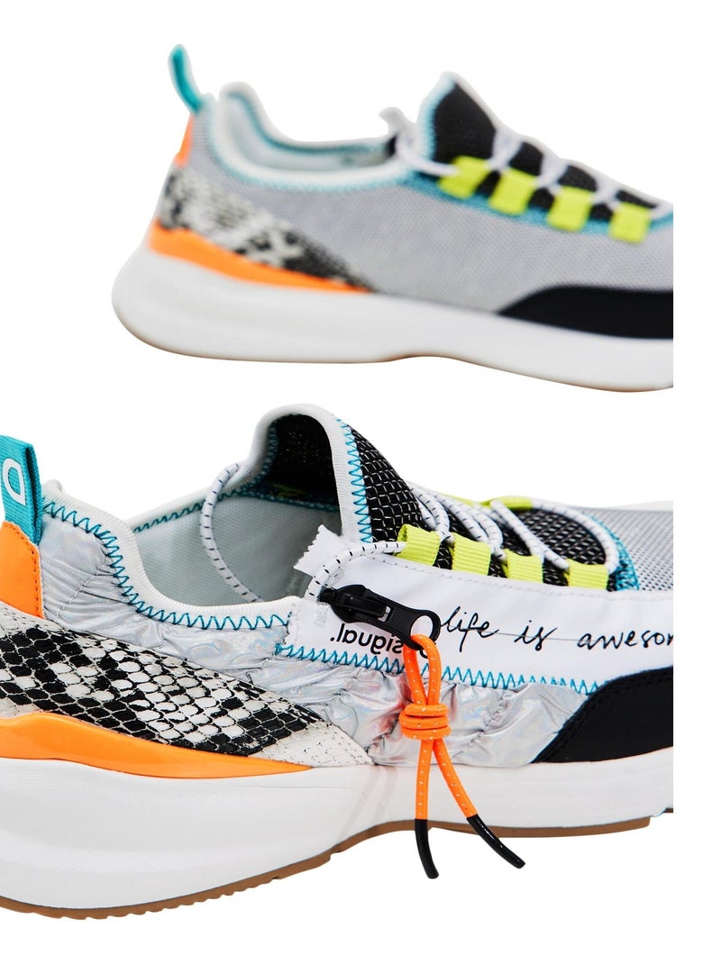 Basket à Lacets Desigual Moon Zipper Snake Blanc - Kiabi