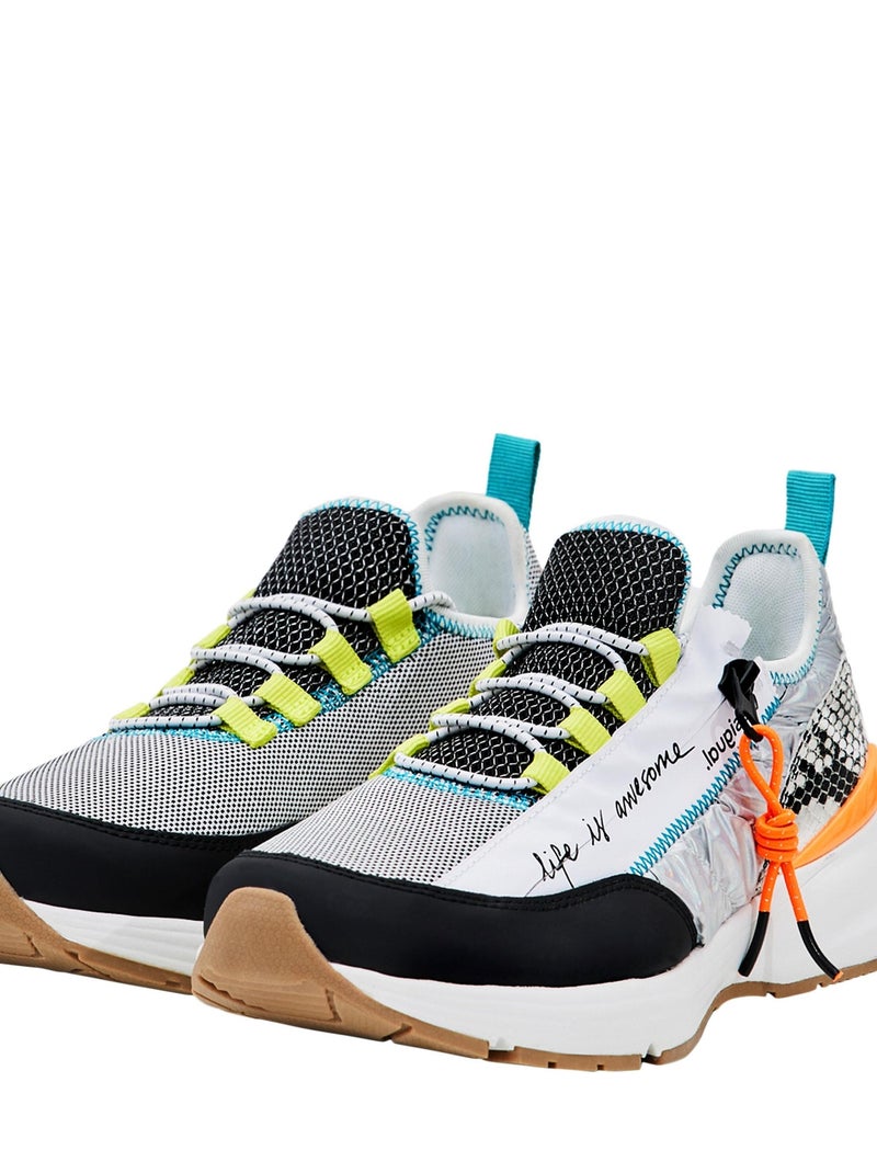 Basket à Lacets Desigual Moon Zipper Snake Blanc - Kiabi