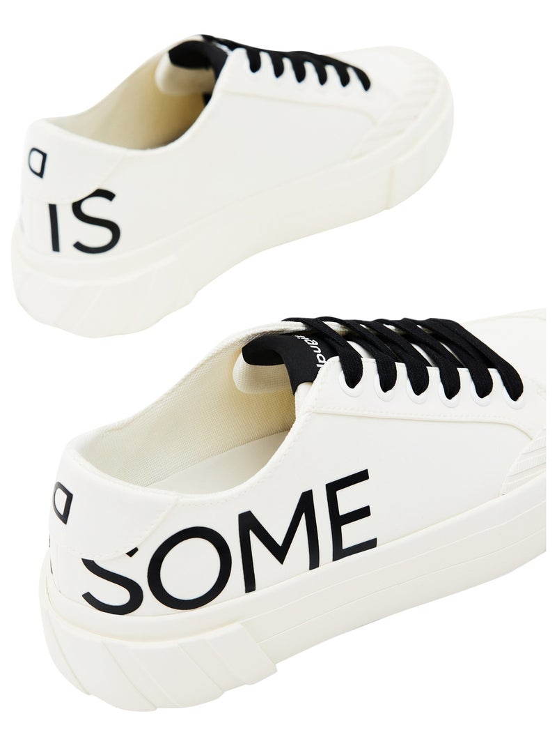 Basket à Lacets Desigual Street Awesome Blanc Noir - Kiabi
