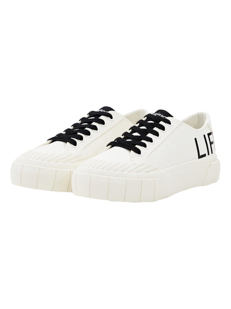 Basket à Lacets Desigual Street Awesome Blanc Noir - Kiabi
