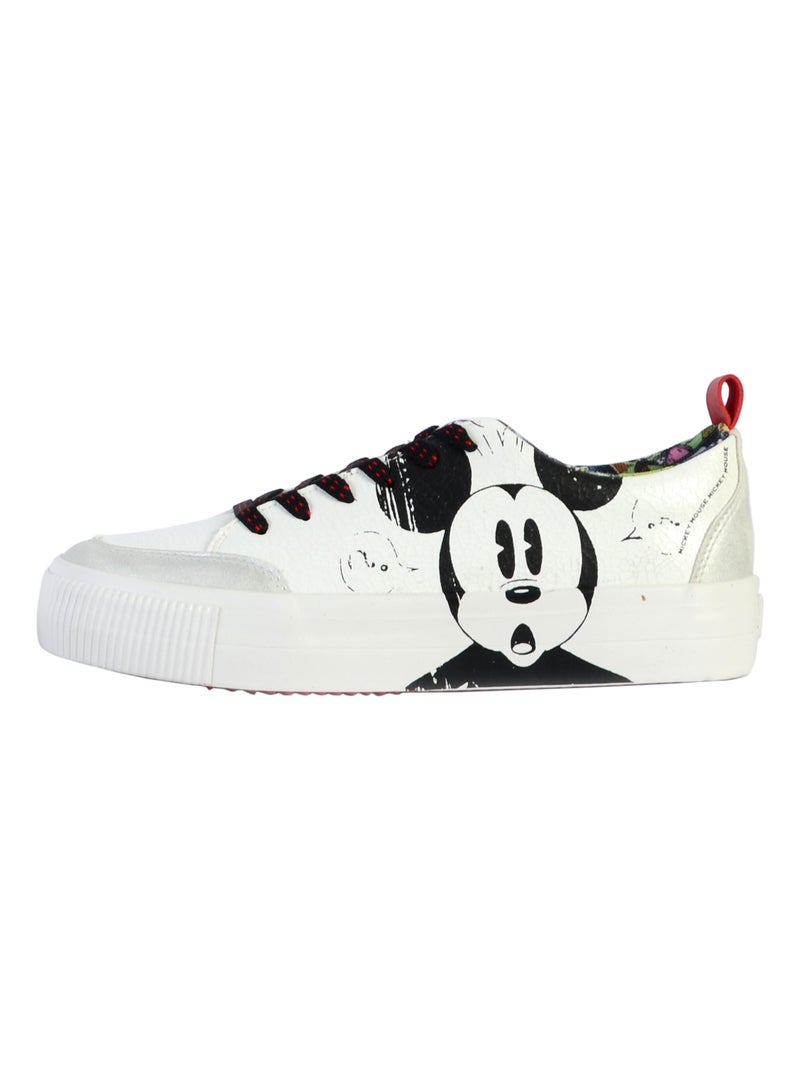 Basket à Lacets Desigual Street Mickey Crack Blanc - Kiabi