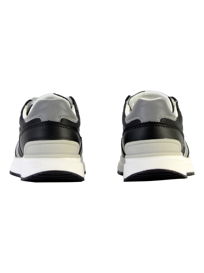 Basket à Lacets Enfant Calvin Klein Jeans Low Cut Lace-Up Noir Gris anthracite - Kiabi