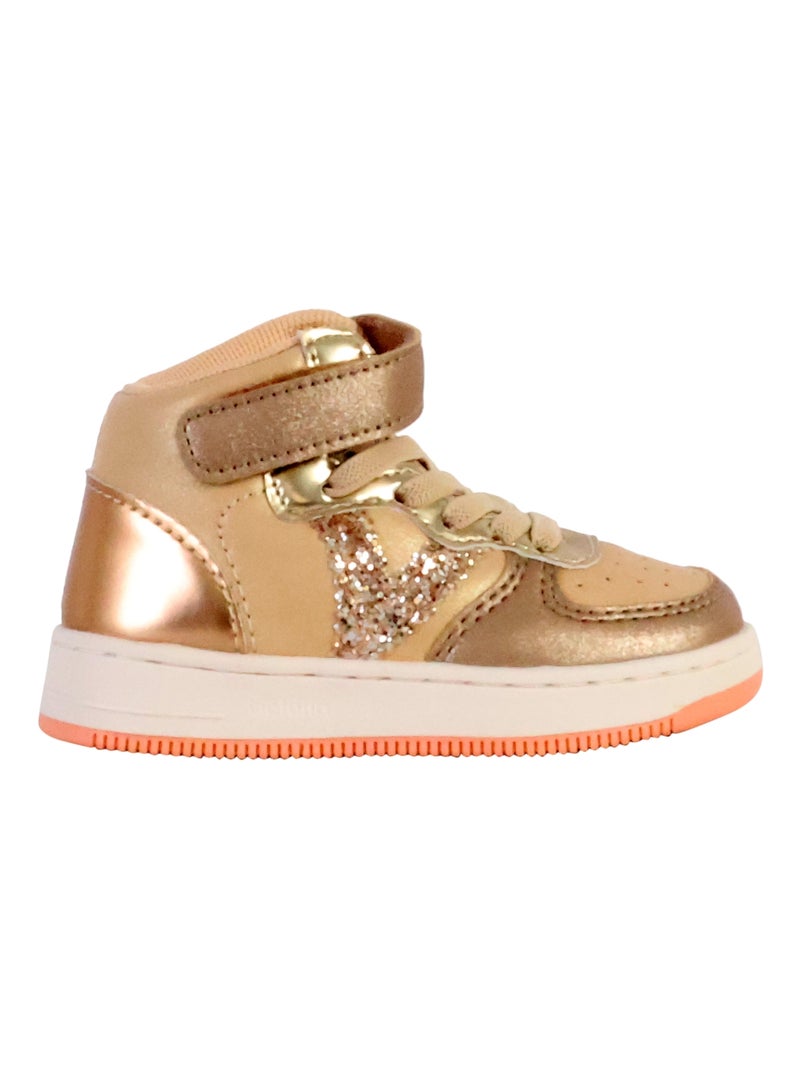 Basket à Lacets Enfant Victoria Blanc Doré - Kiabi