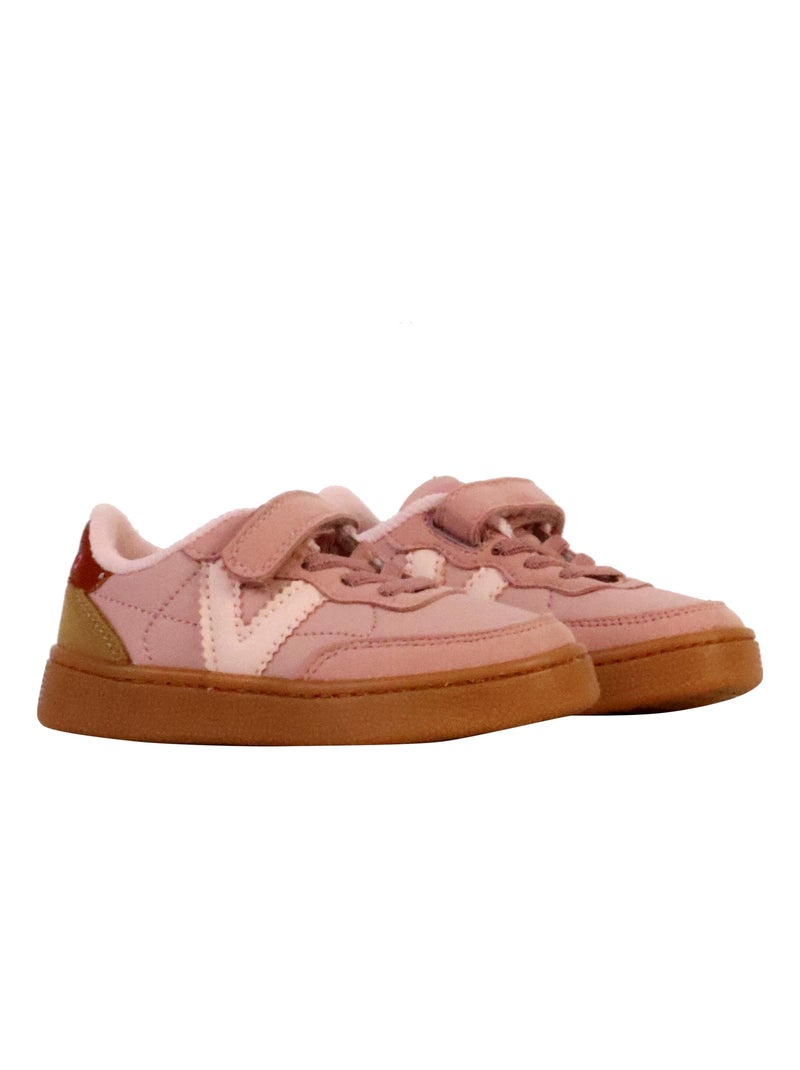 Basket à Lacets et Scratch Enfant Victoria Beige - Kiabi