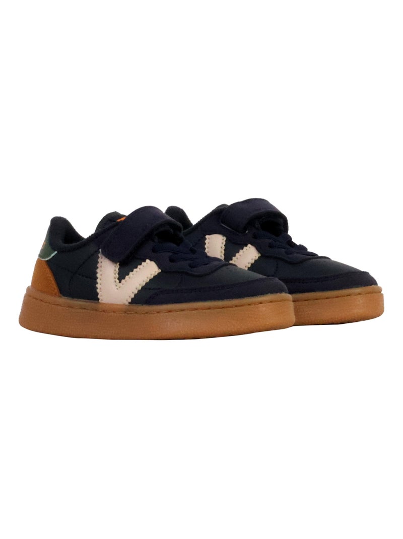 Basket à Lacets et Scratch Enfant Victoria Bleu - Kiabi