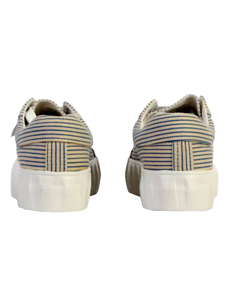 Basket à Lacets Le Temps Des Cerises Malibu Bleu Beige - Kiabi