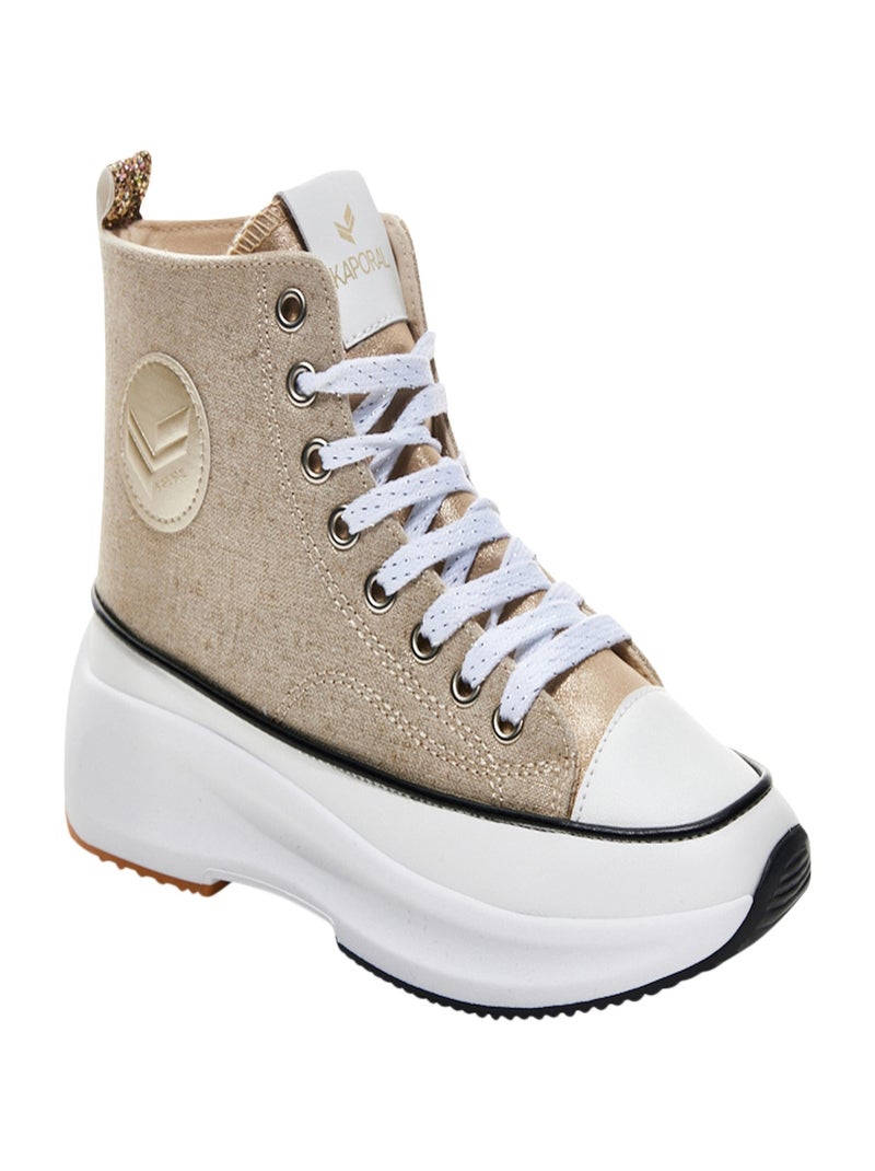 Basket à Lacets Montante Kaporal Christa Beige - Kiabi
