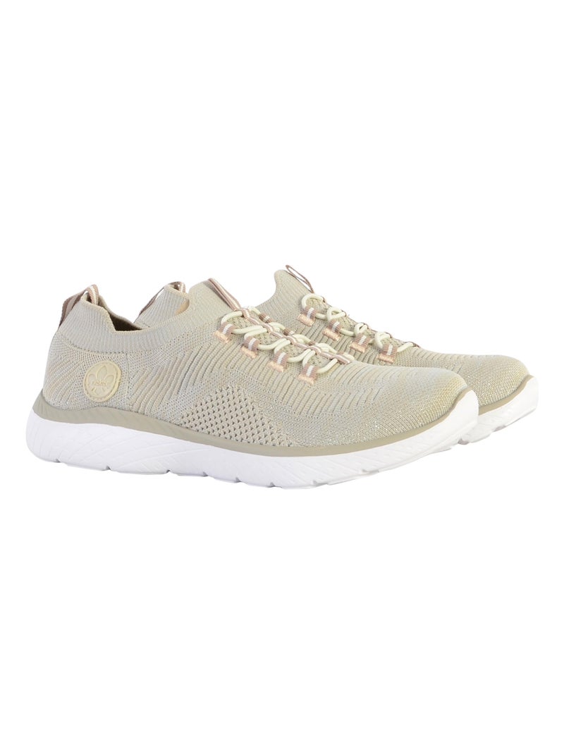 Basket à Lacets Rieker Knitup Beige - Kiabi