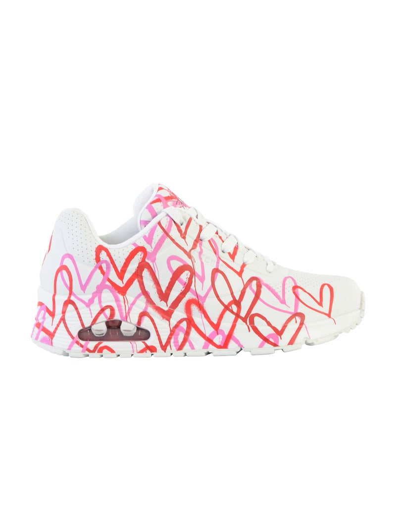 Basket à Lacets Skechers Uno-Spread The Love Noir Rose foncé Blanc - Kiabi