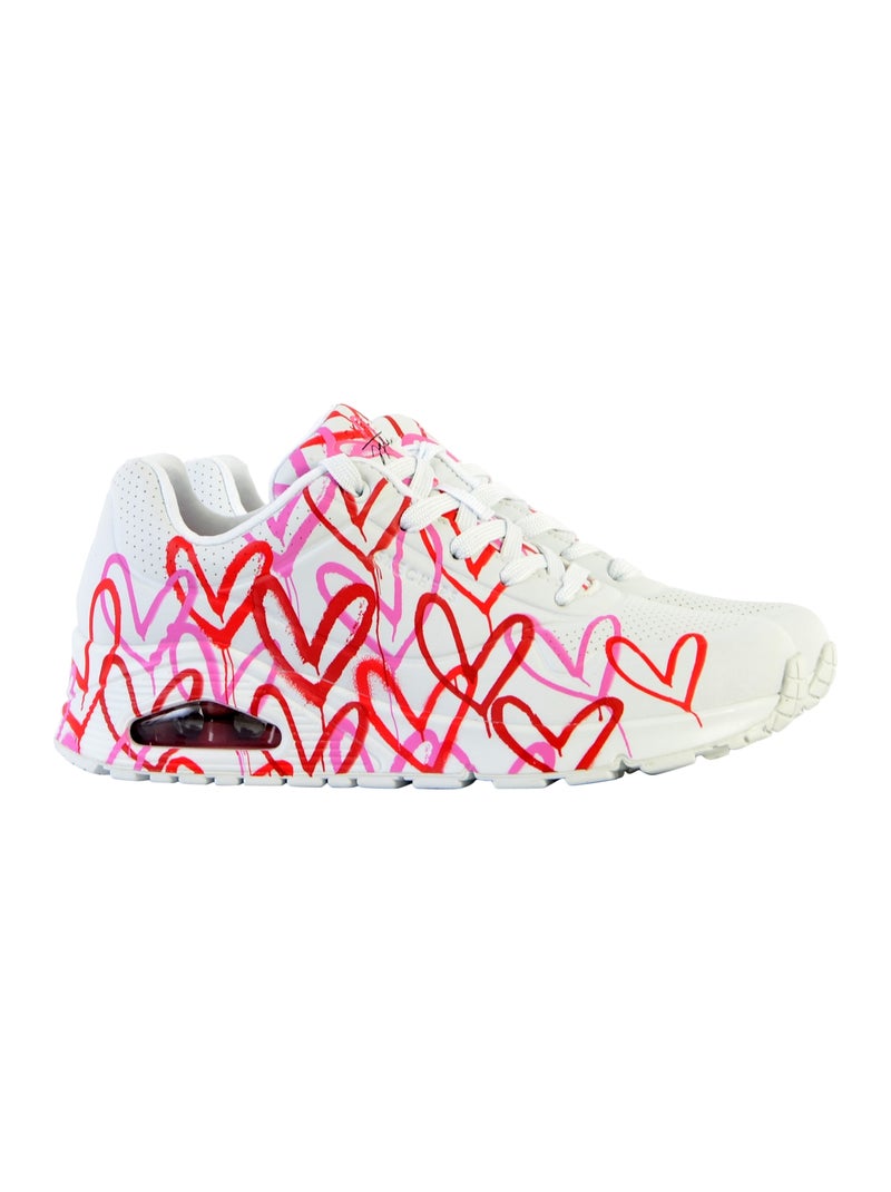 Basket à Lacets Skechers Uno-Spread The Love Noir Rose foncé Blanc - Kiabi