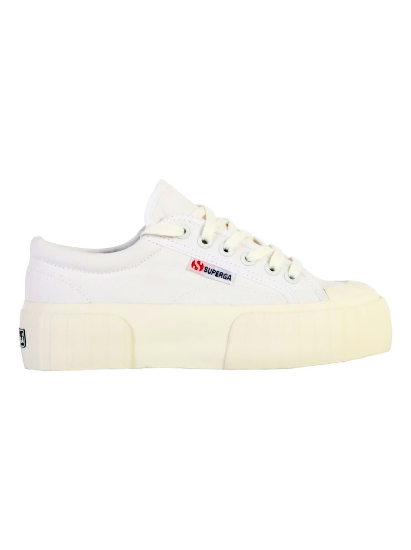 Basket à Lacets Superga 2631 Stripe Platform Blanc - Kiabi