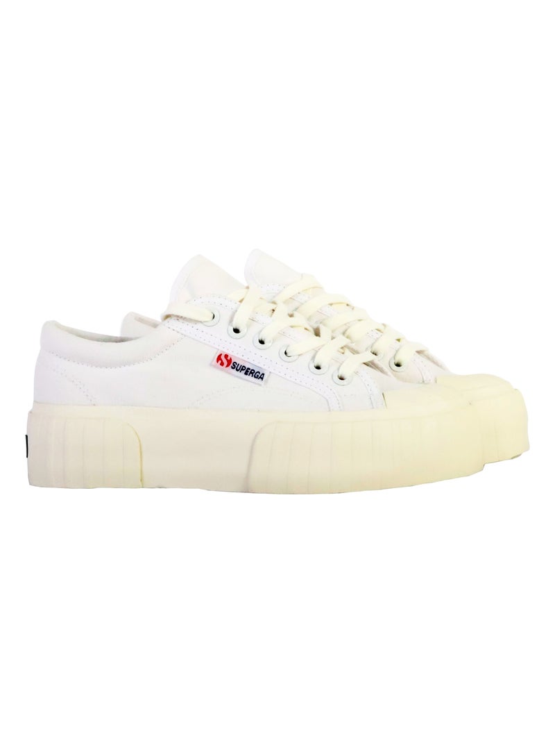 Basket à Lacets Superga 2631 Stripe Platform Blanc - Kiabi