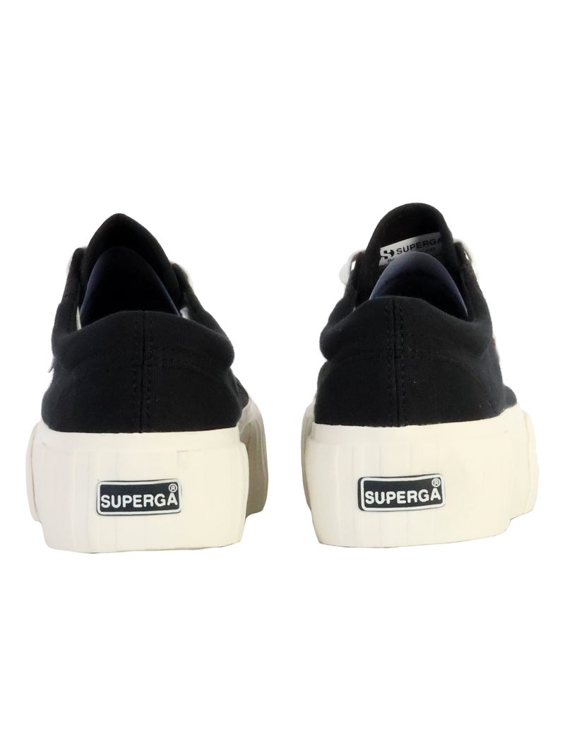Basket à Lacets Superga 2631 Stripe Platform Noir - Kiabi