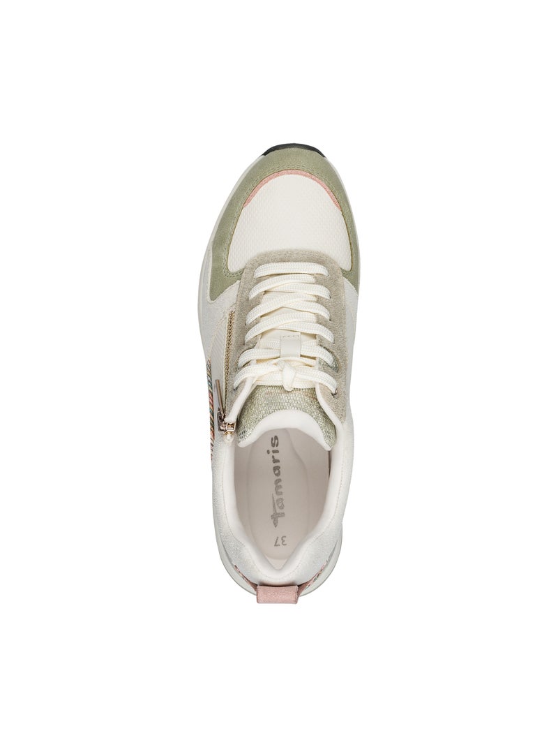 Basket à Lacets Tamaris Blanc Beige - Kiabi