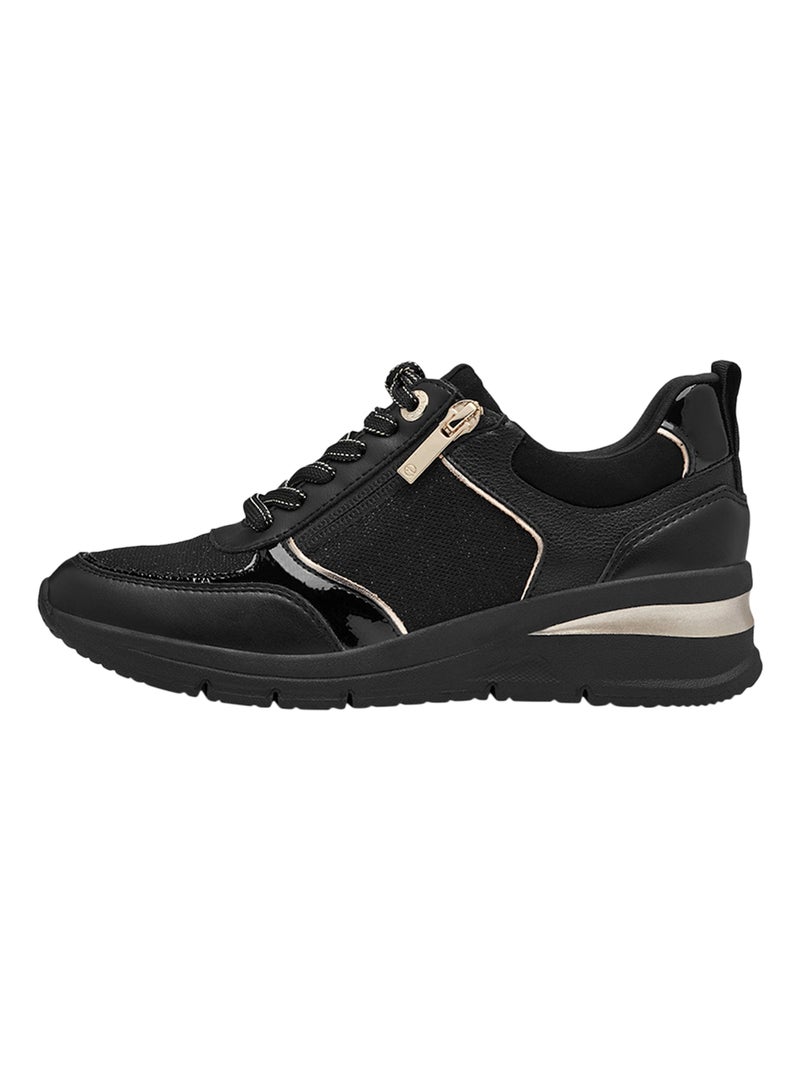 Basket à Lacets Tamaris Noir Doré - Kiabi