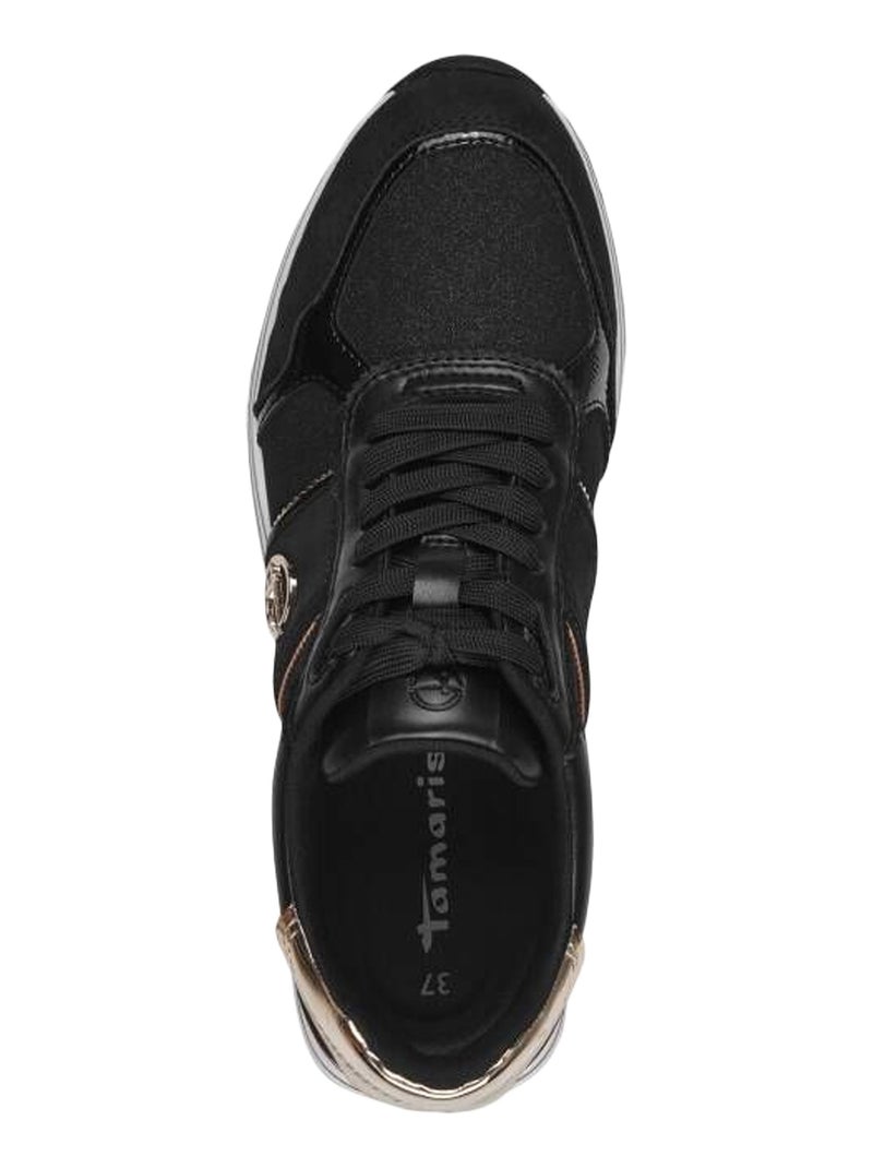Basket à Lacets Tamaris Noir Doré - Kiabi
