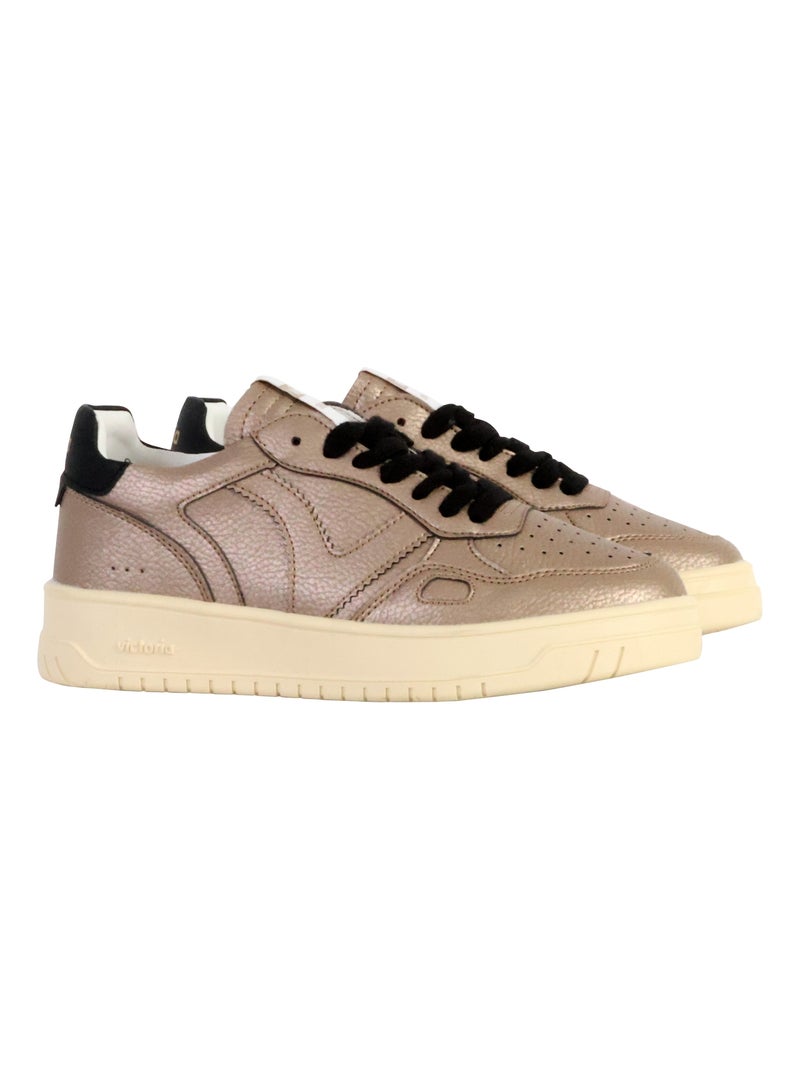 Basket à Lacets Victoria Blanc Doré - Kiabi