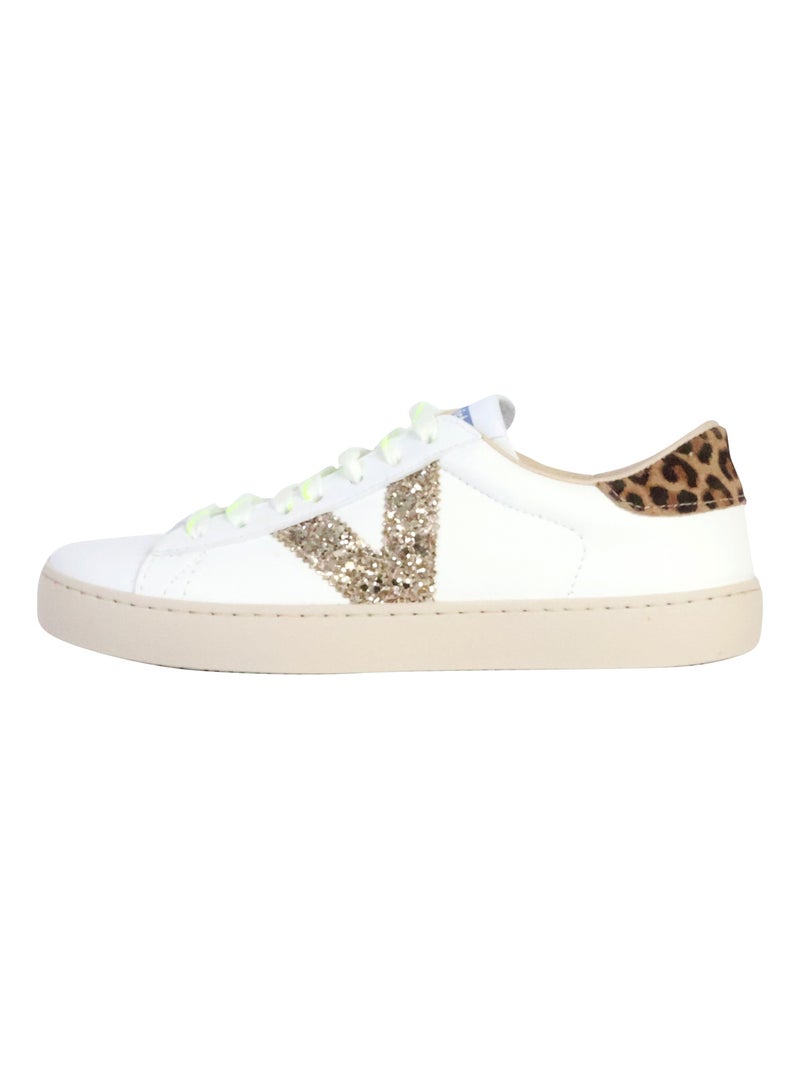 Basket à Lacets Victoria Blanc Doré - Kiabi