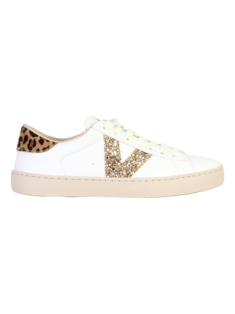 Basket à Lacets Victoria Blanc Doré - Kiabi