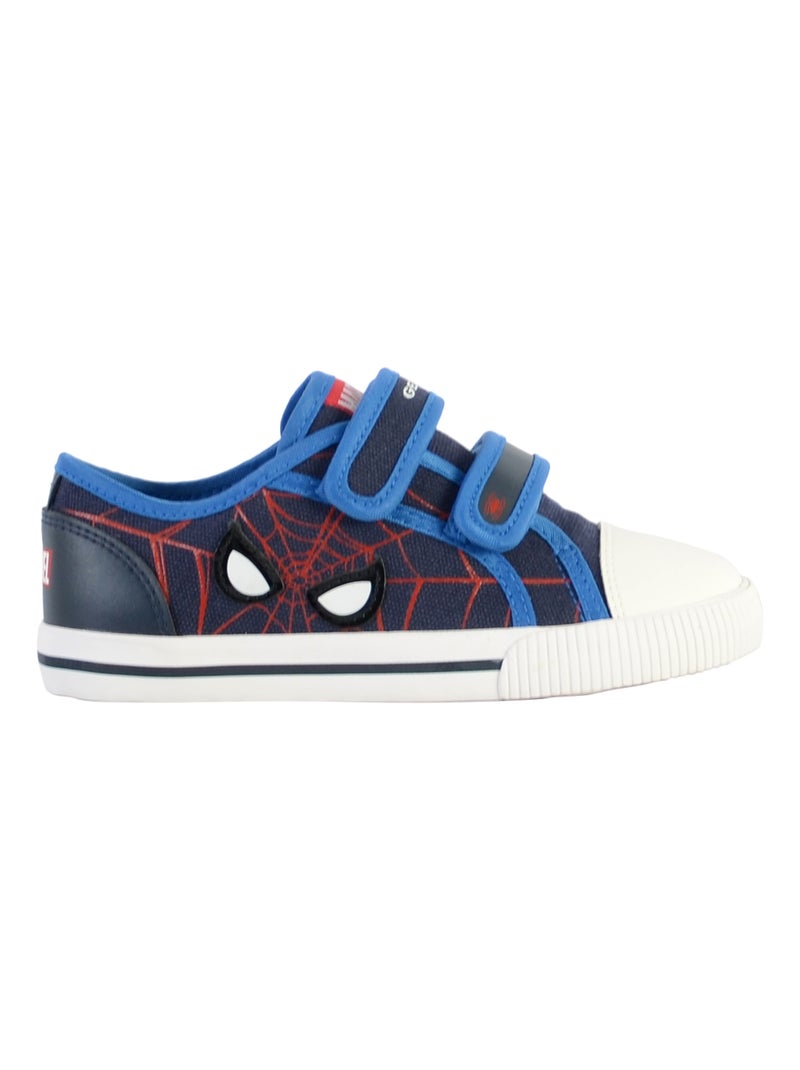 Basket à Scratch Plate Geox Enfant Kilwi Canv+Geobuck Bleu Rouge - Kiabi