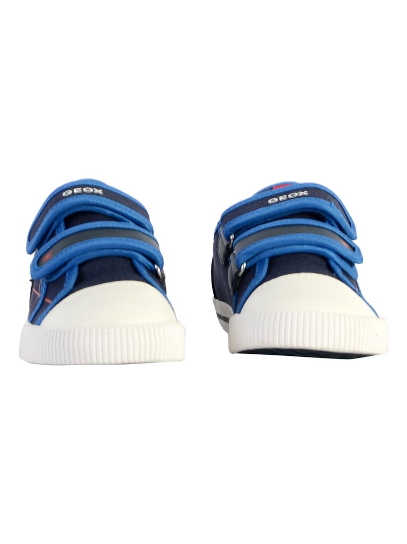 Basket à Scratch Plate Geox Enfant Kilwi Canv+Geobuck Bleu Rouge - Kiabi