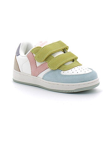 Basket à Scratch Pour Enfant Tiempo Scratch Cuir Fendu Multicolore