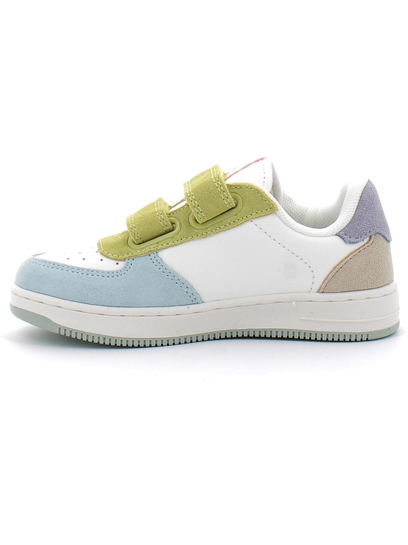 Basket à Scratch Pour Enfant Tiempo Scratch Cuir Fendu Multicolore Blanc - Kiabi