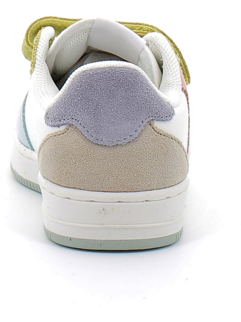 Basket à Scratch Pour Enfant Tiempo Scratch Cuir Fendu Multicolore Blanc - Kiabi