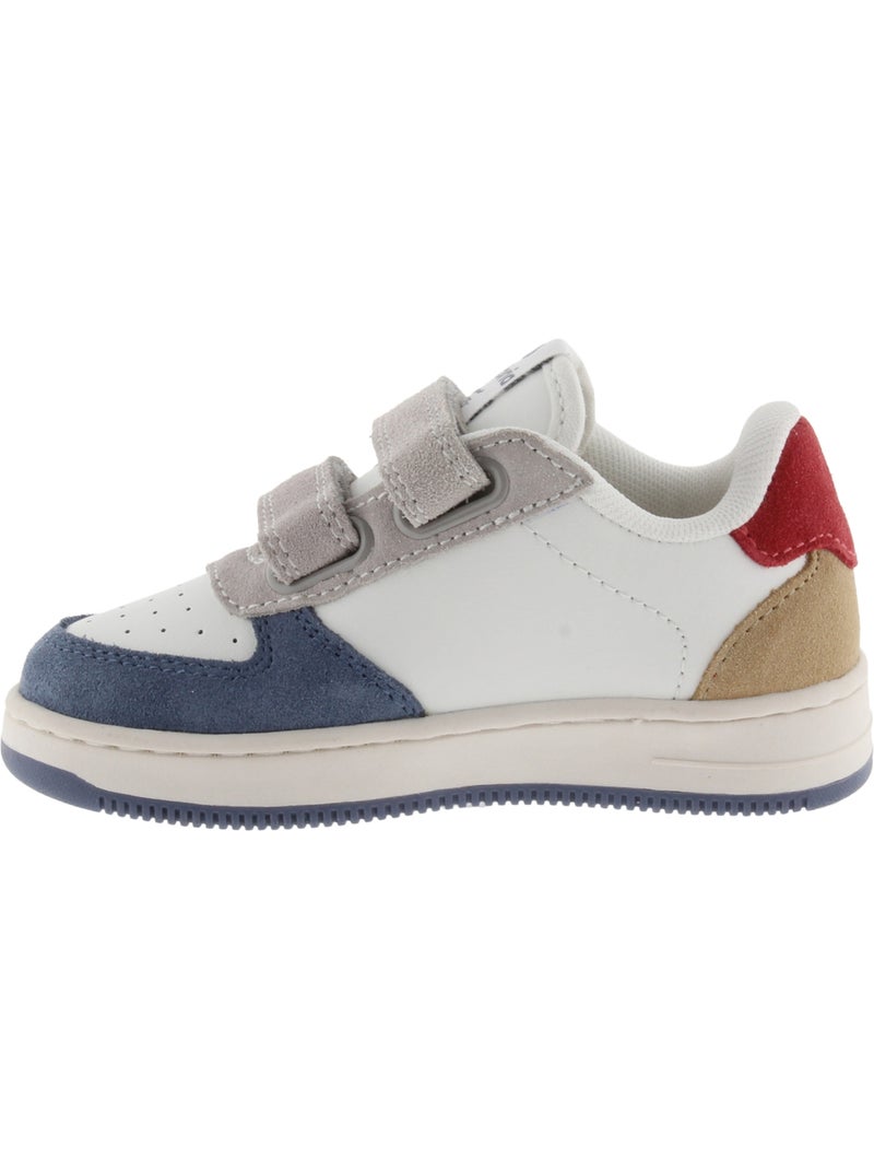 Basket à Scratch Pour Enfant Tiempo Scratch Cuir Fendu Multicolore Bleu - Kiabi