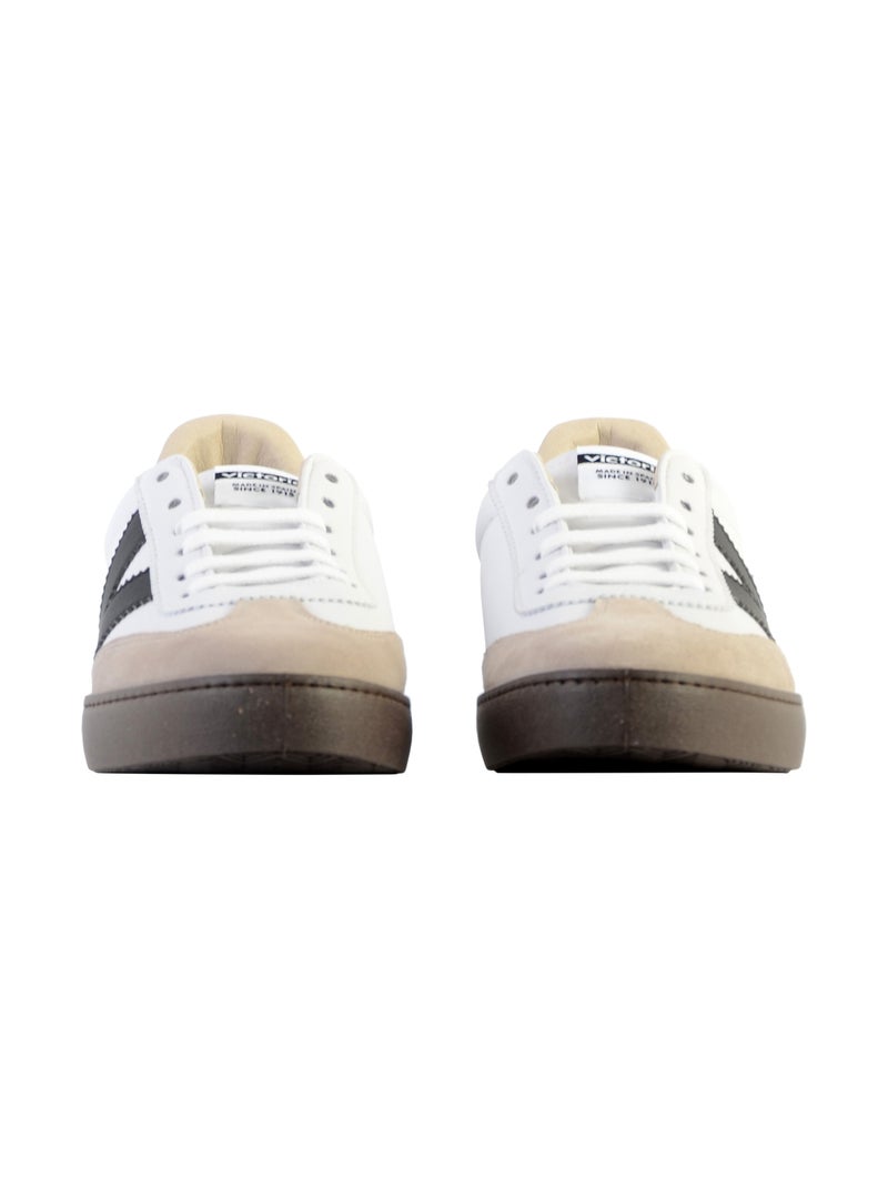 Basket Basse à Lacet à Semelles Marron Pour Femme Blanc - Kiabi