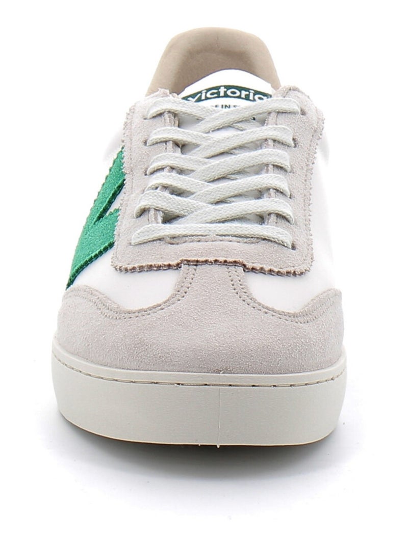 Basket Basse à Lacet Pour Femme Blanc Vert - Kiabi