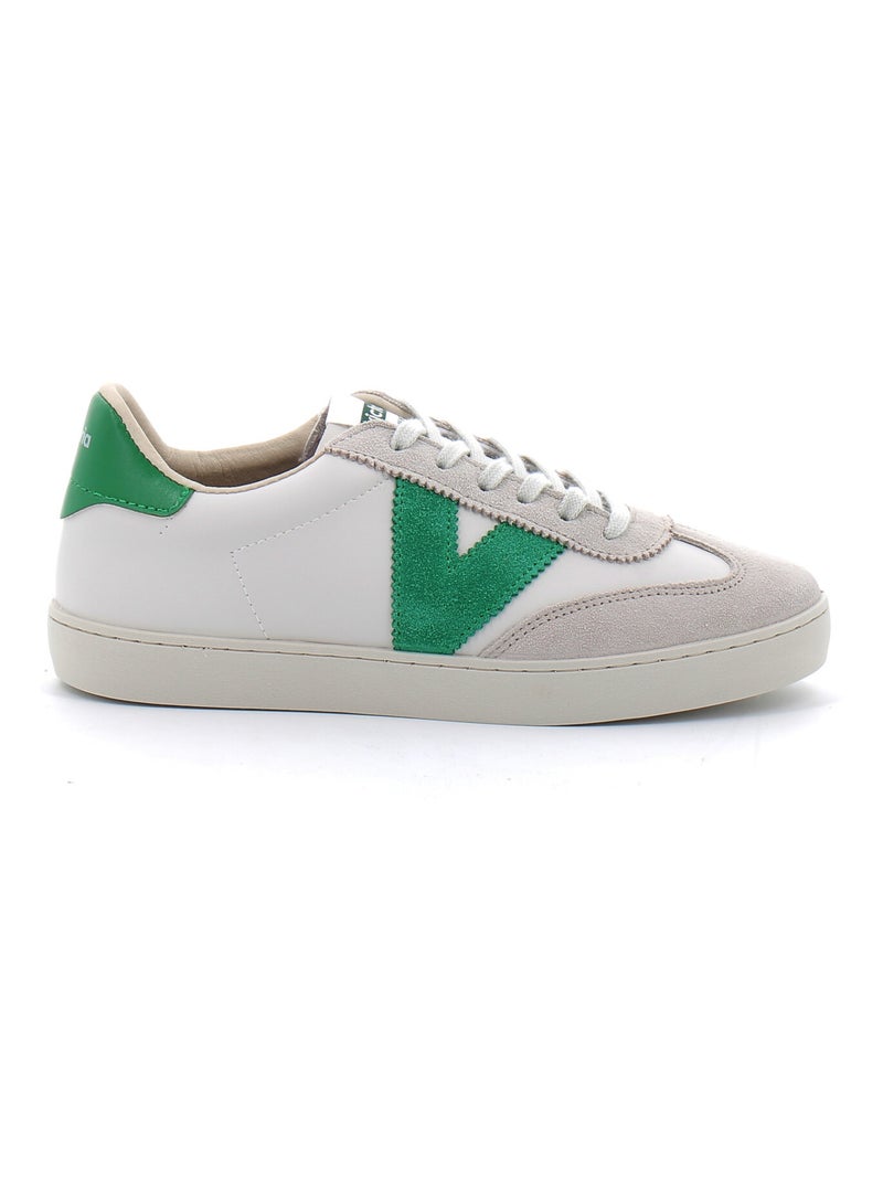 Basket Basse à Lacet Pour Femme Blanc Vert - Kiabi