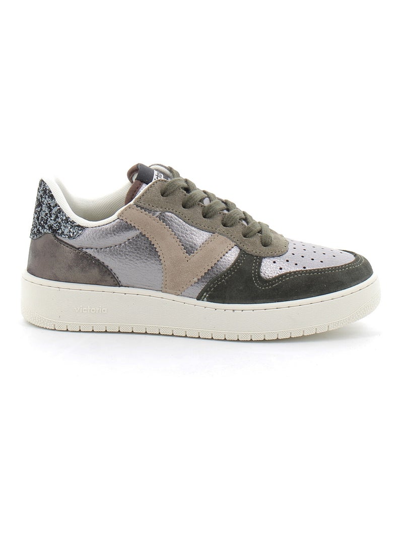 Basket Basse à Lacet Pour Femme Kaki - Kiabi