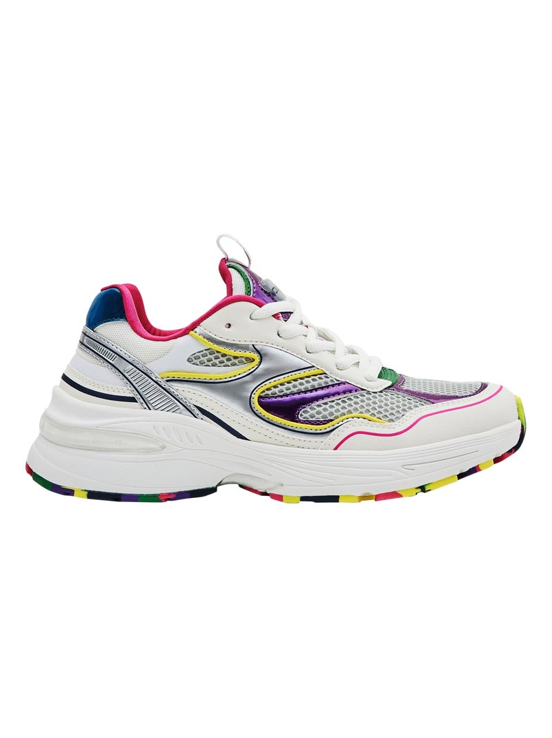 Basket Basse à Lacets Desigual Moon Multicolor Blanc - Kiabi