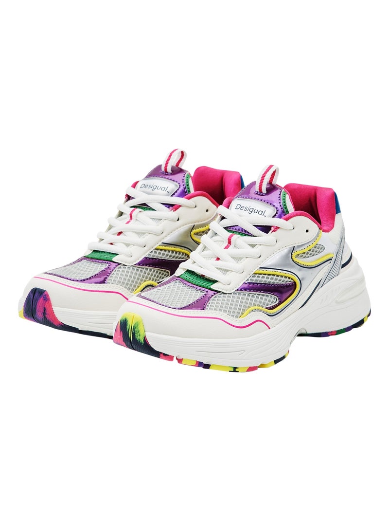 Basket Basse à Lacets Desigual Moon Multicolor Blanc - Kiabi