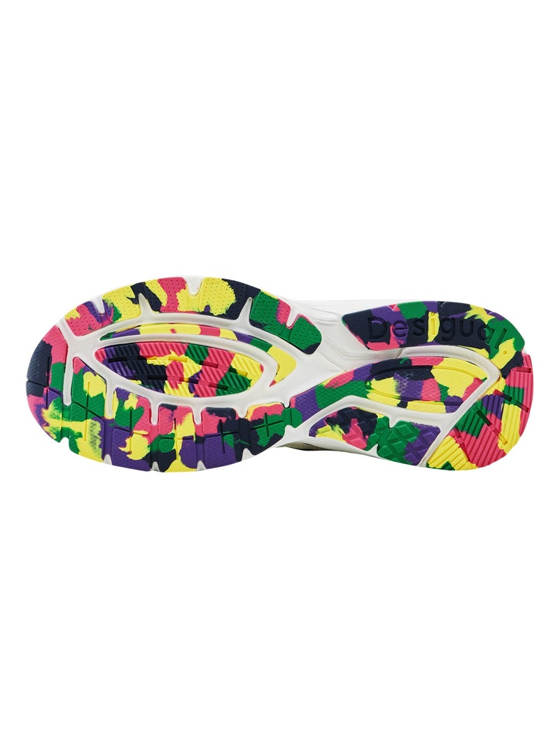 Basket Basse à Lacets Desigual Moon Multicolor Blanc - Kiabi