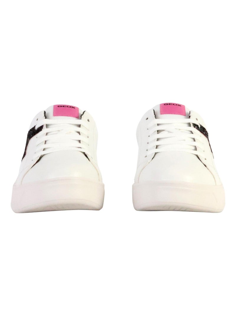 Basket Basse à Lacets Geox Junior Mikiroshi Synth.Lea Blanc - Kiabi