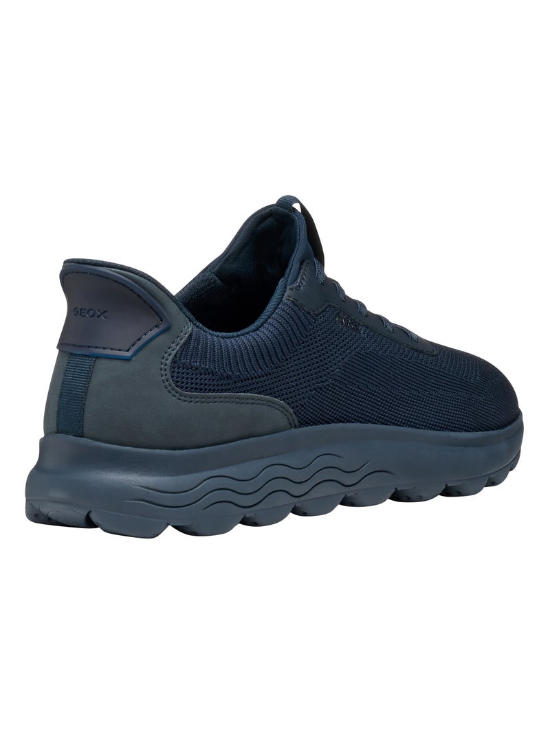 Basket Basse à Lacets Geox Spherica Plus  Knit.Te+Sy Bleu marine - Kiabi
