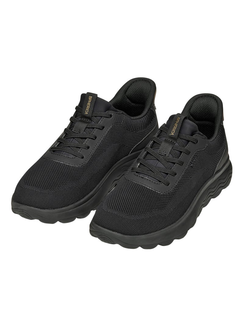 Basket Basse à Lacets Geox Spherica Plus  Knit.Te+Sy Noir - Kiabi