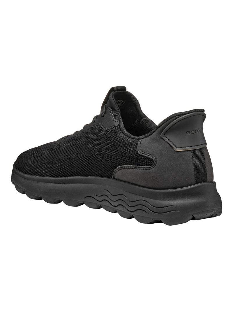 Basket Basse à Lacets Geox Spherica Plus  Knit.Te+Sy Noir - Kiabi