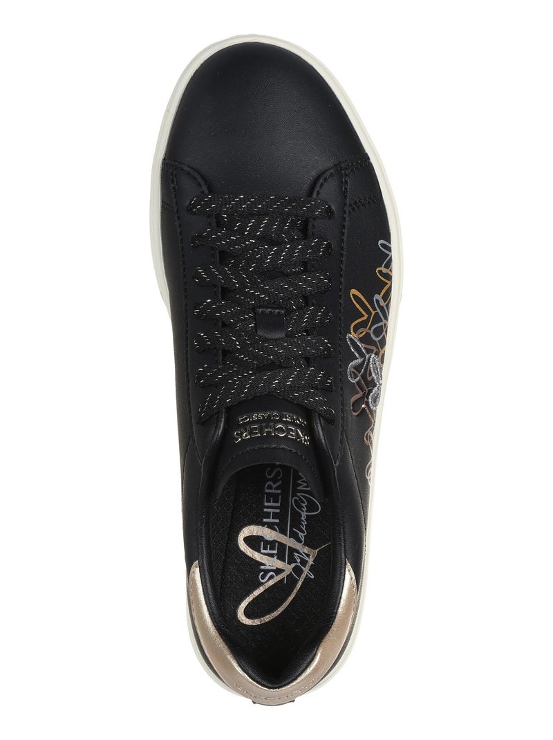 Basket Basse à Lacets Skechers Cleaming Hearts Noir - Kiabi