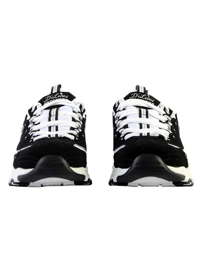 Basket Basse à Lacets Skechers D'Lites Biggest Fan Noir Blanc - Kiabi