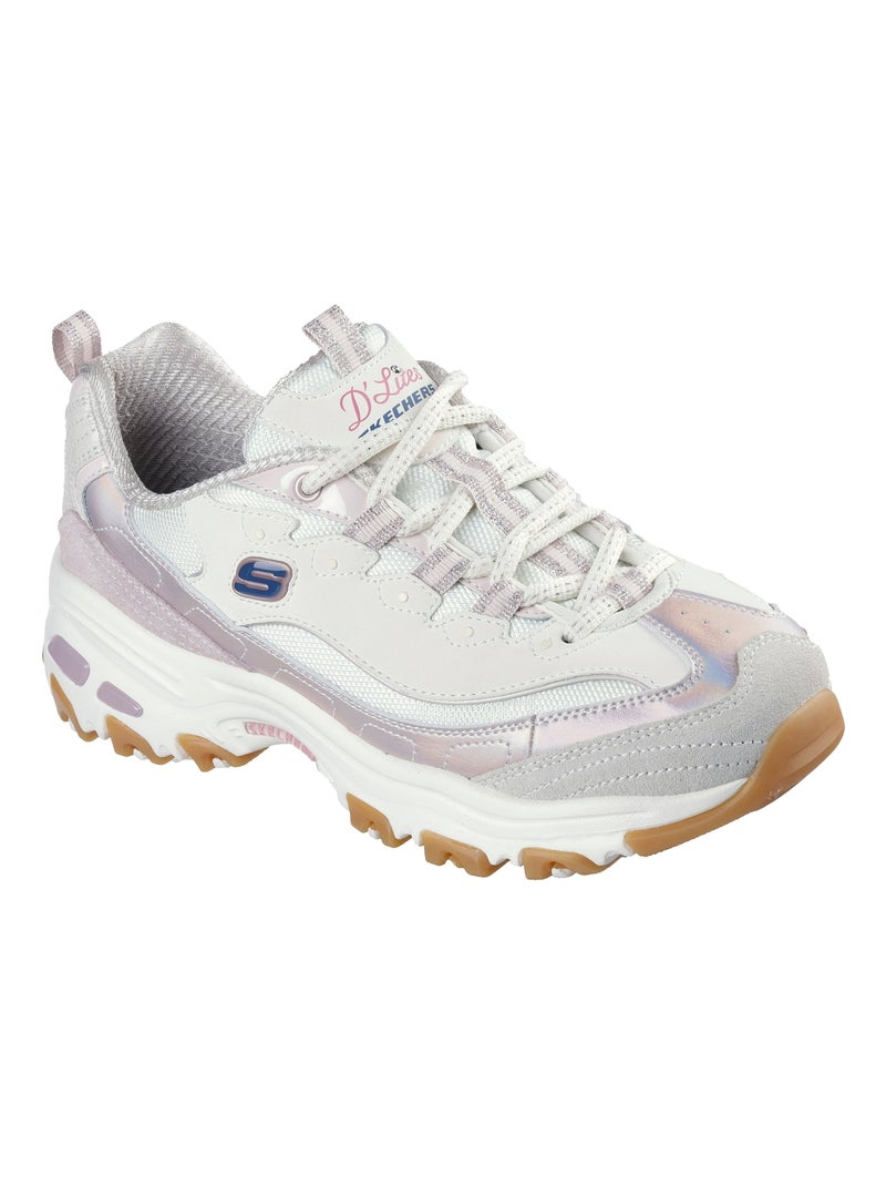 Basket Basse à Lacets Skechers D'Lites Dazzling Shine Rose clair - Kiabi